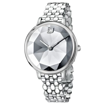 Crystal Lake watch, Metal bracelet, White, Stainless steel - Swarovski, 5416017