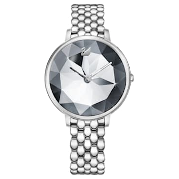 Crystal Lake watch, Metal bracelet, White, Stainless steel - Swarovski, 5416017