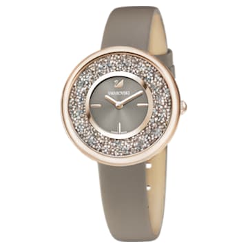 Crystalline Pure Watch, Leather strap, Champagne-gold tone PVD - Swarovski, 5416704