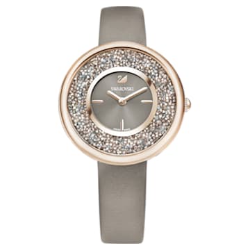 Crystalline Pure Watch, Leather strap, Champagne-gold tone PVD - Swarovski, 5416704