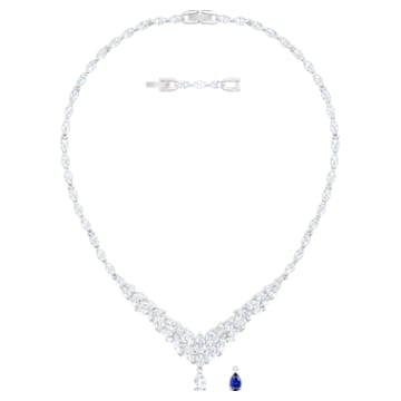 Louison necklace, White, Rhodium plated - Swarovski, 5419234
