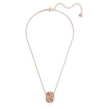 Further pendant, Pavé, Interlocking loop, White, Rose-gold tone plated - Swarovski, 5419853
