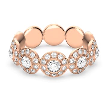 Angelic ring, Round cut, Pavé, White, Rose gold-tone plated by SWAROVSKI