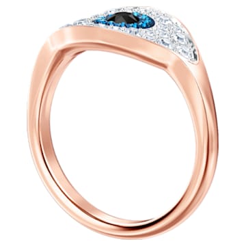 Swarovski Symbolic ring, Evil eye, Blue, Rose gold-tone plated - Swarovski, 5425858