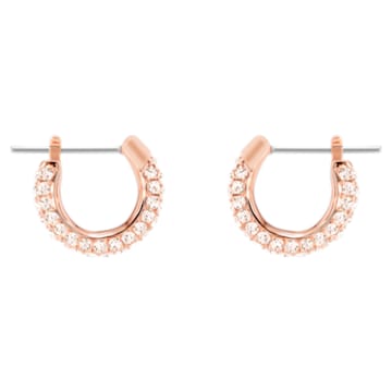 Stone Pierced Earring Set, Pink, Rose-gold tone plated - Swarovski, 5426004