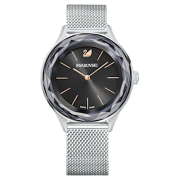 Octea Nova watch, Milanese strap, Black, Stainless steel - Swarovski, 5430420