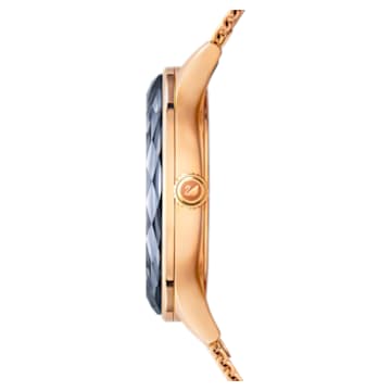 Zegarek Octea Nova, Metalowa bransoleta, Czarny, Powłoka w odcieniu różowego złota - Swarovski, 5430424