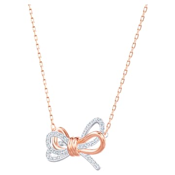Lifelong Bow pendant, Bow, White, Mixed metal finish - Swarovski, 5440636