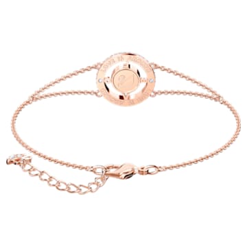 Admiration bracelet, Medium, White, Rose-gold tone plated - Swarovski, 5444419