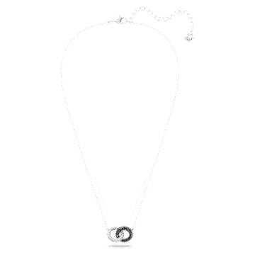 Colier Stone, Cercuri întrepătrunse, Negru, Placat cu rodiu - Swarovski, 5445706