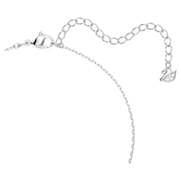 Stone necklace, Circle, Black, Rhodium plated - Swarovski, 5445706