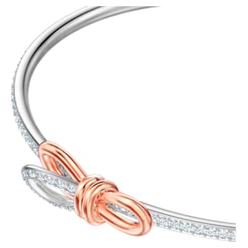 Bracelet-jonc Lifelong Bow, Nœud, Blanc, Finition mix de métal - Swarovski, 5447079