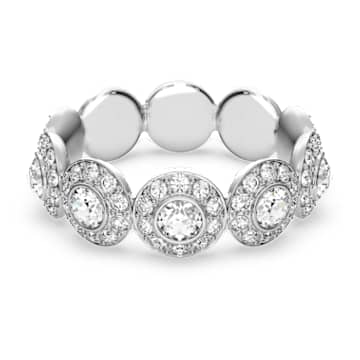 Una Angelic ring, Round cut, Pavé, White, Rhodium plated | Swarovski 