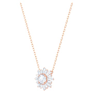 Sunshine 펜던트, 믹스 컷, 태양, 화이트, 로즈골드 톤 플래팅 - Swarovski, 5451376