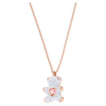 Teddy pendant, Bear, Pink, Rose gold-tone plated - Swarovski, 5452026