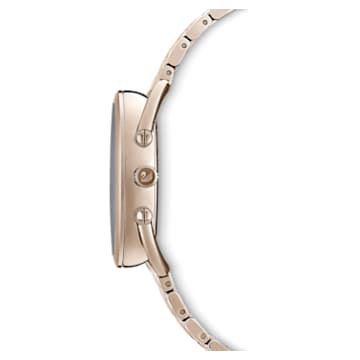 Crystalline Glam watch, Swiss Made, Metal bracelet, Grey, Champagne gold-tone finish - Swarovski, 5452462