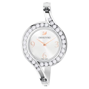 Lovely Crystals watch, Metal bracelet, White, Stainless steel - Swarovski, 5452492