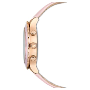 Octea Lux Chrono watch, Leather strap, Pink, Rose-gold tone PVD - Swarovski, 5452501