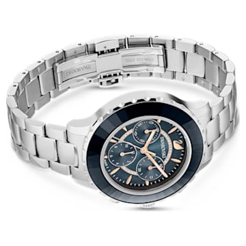 Octea Lux Chrono watch, Metal bracelet, Gray, Stainless steel - Swarovski, 5452504