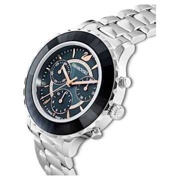 Octea Lux Chrono watch, Metal bracelet, Gray, Stainless steel - Swarovski, 5452504