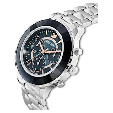 Octea Lux Chrono watch, Swiss Made, Metal bracelet, Grey, Stainless steel - Swarovski, 5452504