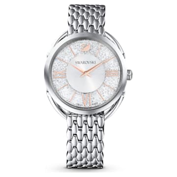 Crystalline Glam horloge, Metalen armband, Zilverkleurig, Roestvrij staal - Swarovski, 5455108