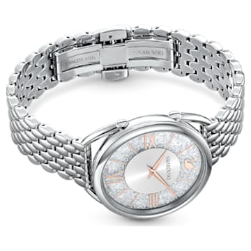 Crystalline Glam watch, Metal bracelet, Silver Tone, Stainless steel - Swarovski, 5455108