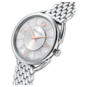 Crystalline Glam horloge, Swiss Made, Metalen armband, Zilverkleurig, Roestvrij staal - Swarovski, 5455108
