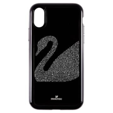 Swan Fabric smartphone case, Swan, iPhone® X/XS, Black - Swarovski, 5458420
