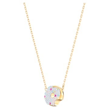 Nicest 네크리스, 세트(2), 도넛 & 커피, 멀티컬러, 골드 톤 플래팅 - Swarovski, 5459142