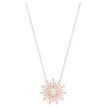 Sunshine ネックレス, ミックスカット, 太陽, ロング, ホワイト, ローズゴールドトーン・プレーティング - Swarovski, 5459593