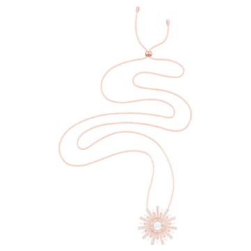 Sunshine 項鏈, 混合式切割, 太陽, 長, 白色, 鍍玫瑰金色調 - Swarovski, 5459593