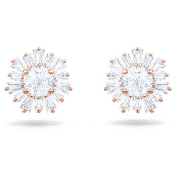 Sunshine 耳釘, 混合式切割, 太陽, 白色, 鍍玫瑰金色調 - Swarovski, 5459597