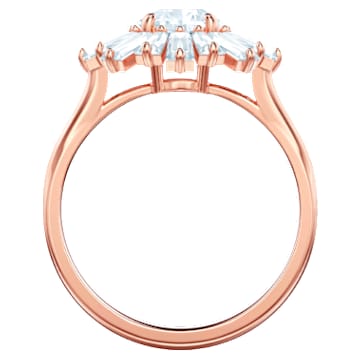 Sunshine ring, Mixed cuts, Sun, White, Rose gold-tone plated - Swarovski, 5459599