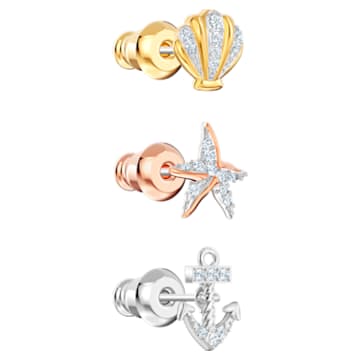 Boucles d'oreilles Ocean, multicolore, combinaison de métaux plaqués - Swarovski, 5462582
