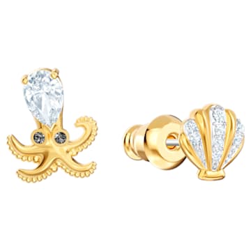 Ocean Octopus pierced earrings, Multicolored, Mixed plating - Swarovski, 5462583