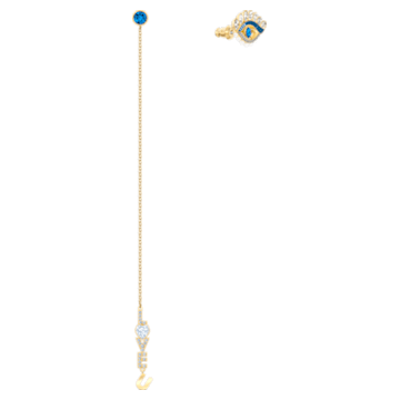 New Love 穿孔耳環, 多色設計, 鍍金色色調 - Swarovski, 5463404