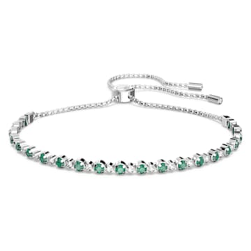 Subtle Bracelet, Green, Rhodium plated - Swarovski, 5465355