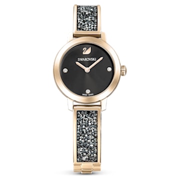 Cosmic Rock watch, Swiss Made, Metal bracelet, Gray, Champagne gold-tone finish - Swarovski, 5466205