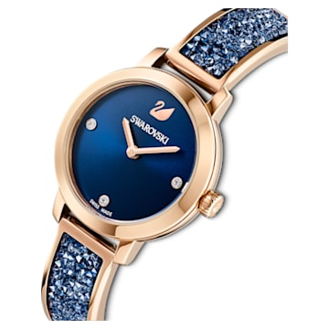 Reloj Cosmic Rock, Fabricado en Suiza, Brazalete de metal, Azul, Acabado tono oro rosa - Swarovski, 5466209