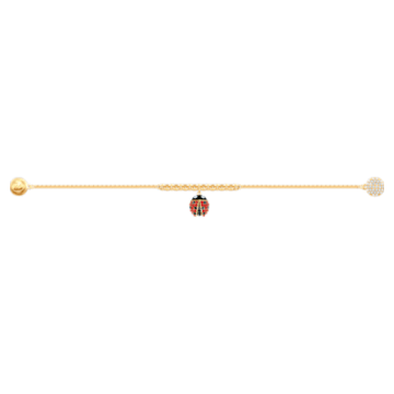 Swarovski Remix Collection strand, Magnetic closure, Ladybug, Multicolored, Gold-tone plated - Swarovski, 5466832