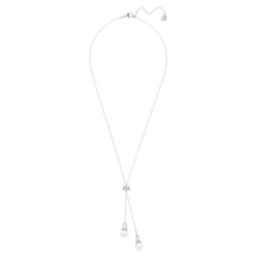 Originally Y necklace, White, Rhodium plated - Swarovski, 5467313