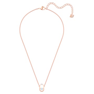 Swarovski Sparkling Dance Oval necklace, White, Rose gold-tone plated - Swarovski, 5468084