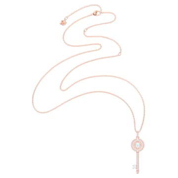 Swarovski Sparkling Dance Key Pendant, White, Rose-gold tone plated - Swarovski, 5469120