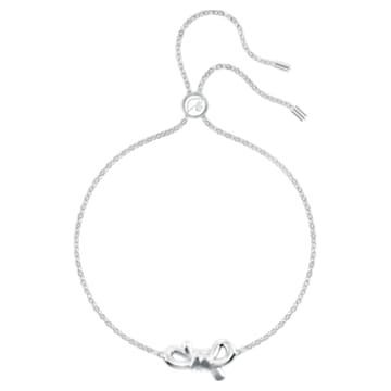 Lifelong Bow Bracelet, White, Rhodium plated - Swarovski, 5469983