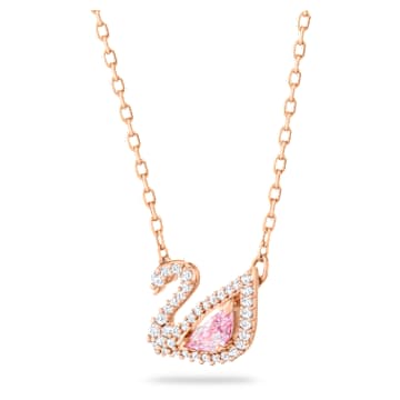 Dazzling Swan Halskette, Schwan, Rosa, Roségold-Legierungsschicht - Swarovski, 5469989