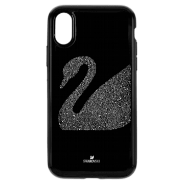Swan Fabric Smartphone case with integrated Bumper, iPhone® XR, Black - Swarovski, 5474747