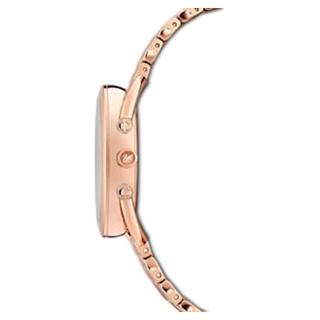 Crystalline Glam watch, Metal bracelet, Blue, Rose gold-tone finish - Swarovski, 5475784