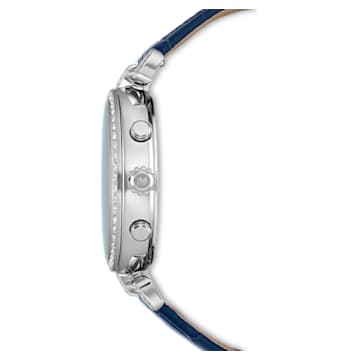 Montre Era Journey, Bracelet en cuir, bleu, acier inoxydable - Swarovski, 5479239