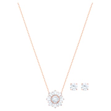 Sunshine Set, Weiß, Roségold-Legierungsschicht - Swarovski, 5480468